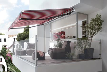 Markizy otwarte na balkony i tarasy Markilux 1700/1700 stretch